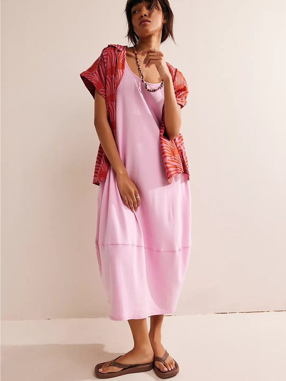 Nwot FP Beach perth barrel tee midi dress